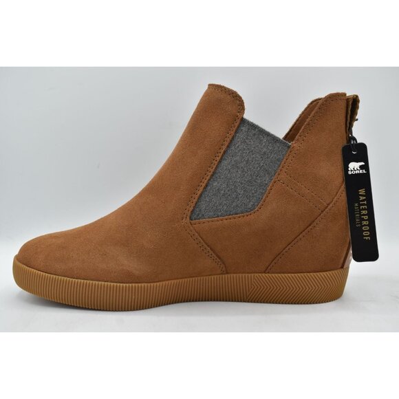 Sorel Womens Size 10 Out N About Wedge Velvet Tan Suede Gum 2 Waterproof Shoes - Picture 8 of 13